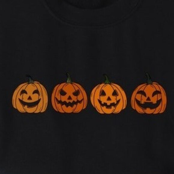 Pumpkin Jack-o-Lantern Halloween Sweatshirt Spooky Season Cozy Pullover 05 - Picture 2 of 5